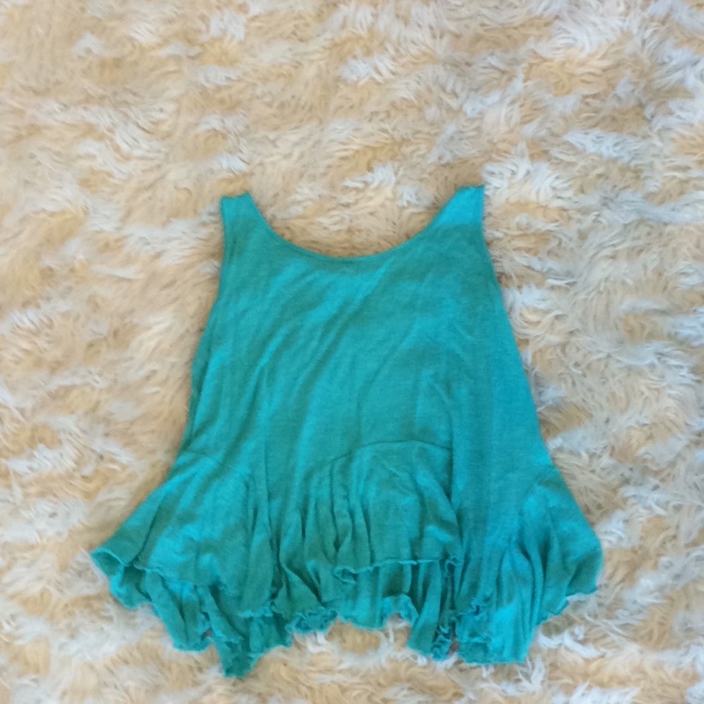 Turquoise flowy tank